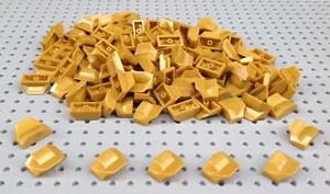 Lego Pearl Gold 1x2x2/3 Curved Slope Brick No Studs (47458) x10 *NEW* City - Picture 1 of 2