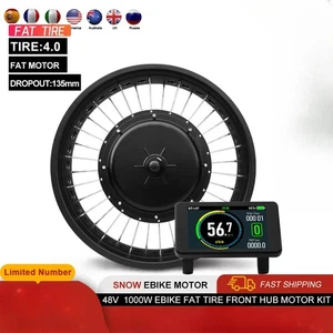 48V 1000W Front Hub Motor Wheel 20 24 26" 4.0 Tyre for Snow Ebike Conversion Kit - Picture 1 of 31