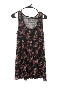 Free People Floral Patra Mini Dress Ruffle Layers Whimsy Medium Sexy NEW - Picture 1 of 5
