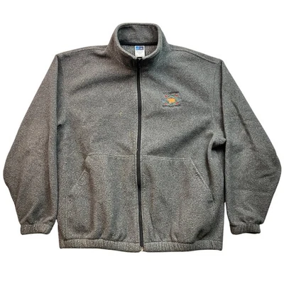 Jaqueta masculina Yellowstone National Park grande cinza lã zíper completo ao ar livre - Imagem 1 de 4