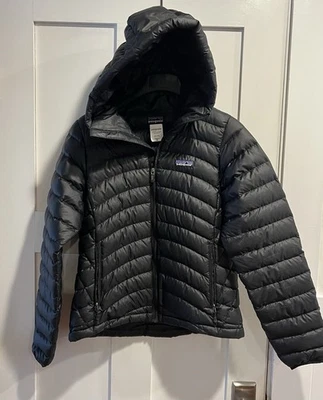 Patagonia Down Sweater Ultralight Puffer Hoody Jacket Coat Womens Sz XS Black - Image 1 of 4