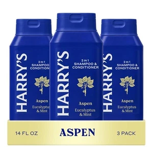 3 Harry's Men's 2 in 1 Shampoo and Conditioner, Aspen, 14 fl oz Each - Picture 1 of 2
