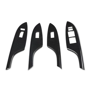 For Toyota Corolla 07-2013 ABS Carbon Fiber Door Window Switch Lift Cover Trim - Picture 1 of 9
