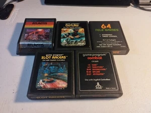 Lotto 5 giochi Atari 2600 - testati e funzionanti - Asteroids, Atlantis, Slot Racers - Foto 1 di 3