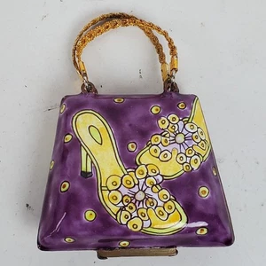 Vintage Handbag Shoe Pill Box Container 2 Inch Mag Close - Picture 1 of 6