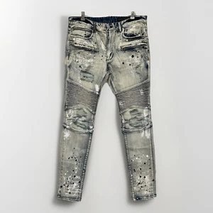 Pantalones de mezclilla Rockstar Original Natural Selection 2.0 para hombre 34 pintor apilados ultra ajustados - Imagen 1 de 8