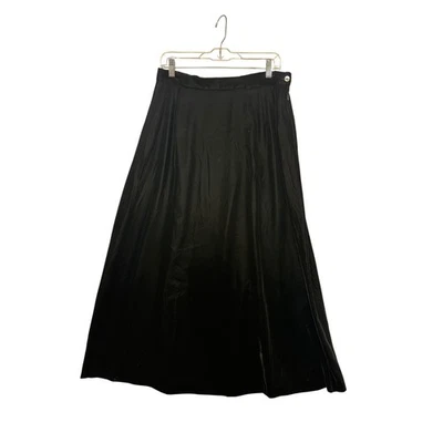 Maxi Falda Susan Bristol Terciopelo Negro Línea A Botón Cremallera Talla 14 Formal Elegante Foto 1 de 4