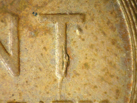 1956 Lincoln Wheat Cent with Huge Cud on Reverse letter T US Coin Error Cover