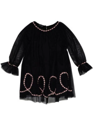 Kate Mack NWT Girls Black Party Dress Sizes 4-7 Boho Style - Image 1 of 3