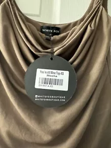 White Fox XS Mocha Ruched Top - Picture 1 of 4