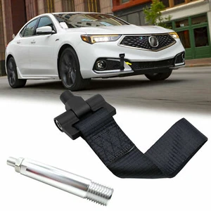 Adaptador de correa de nailon parachoques estilo carreras de pista negro para Acura TLX 2015-2019 - Imagen 1 de 7