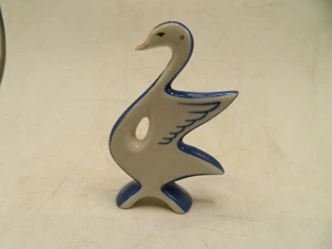 vintage ceramic goose white and blue 4 1/4 x 3 x 1/4 inch - Picture 1 of 3