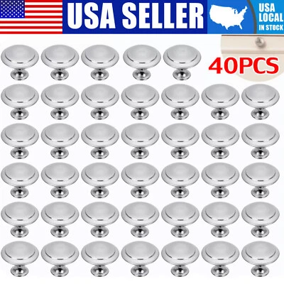 40 Pcs Door Knobs Hardware Cabinet Handles Cupboard Drawer Kitchen Pulls w/Screw - Image 1 of 4