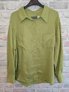 Mint Velvet Size M Green Relaxed Linen Shirt - Picture 1 of 13