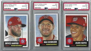 2018 SOTO-SCHERZER-HARPER NATIONALS 3 CARD LOT OF PSA 10 TOPPS LIVING SET  - Picture 1 of 1