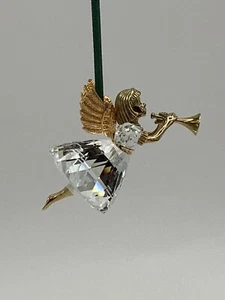 Swarovski Cristallo Ricordi Angelo con Corno 1997 Ornamento Nuovo con Scatola Squisito - Foto 1 di 13