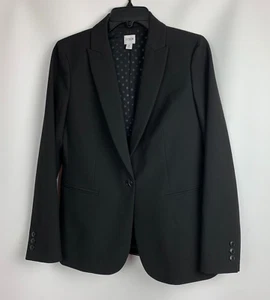 J. Chaqueta Crew Collar Negro 1 Botón Bolsillos Mangas Largas Forradas Talla 6 NUEVA - Imagen 1 de 11
