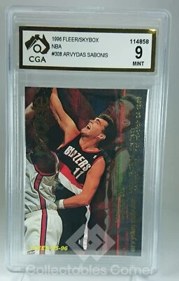 1996 Fleer/Skybox Arvydas Sabonis Rookie Card Graded 9 - Image 1 of 2