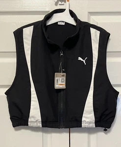 PUMA Women's DARE TO Woven Vest Black White NWT $75 Retail - Picture 1 of 12