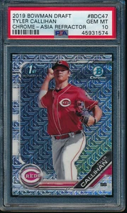 PSA 10 TYLER CALLIHAN 2019 Bowman Chrome Draft ASIA MOJO REFRACTOR RC GEM MINT - Picture 1 of 1