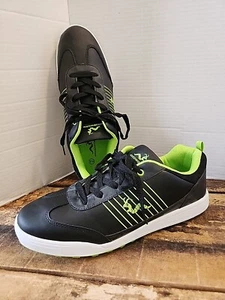 Mens 11.5 US Woodworm Golf Shoes Black Lime Green - Picture 1 of 9