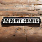 "Naughty Corner" Cast Iron Wall Mounted Sign Funny Shed Plaque Garden Outdoor