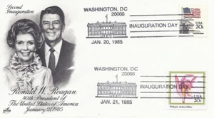 RONALD REAGAN - INAUGURACIÓN GEORGE BUSH 1985 - Cancelaciones dobles - Imagen 1 de 1