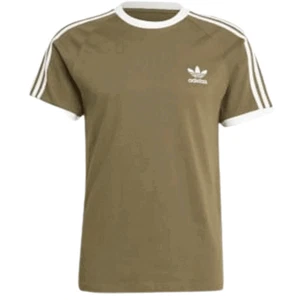 Adidas Women 3 Stripes Tee T-shirt Short Sleeve Olive Ladies RRP £29.99 - Picture 1 of 2