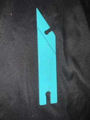 Vintage Sewing Tool Dritz Sew eez Button Gauge & Point Turner Ruler Aqua Plastic - Image 1 of 2
