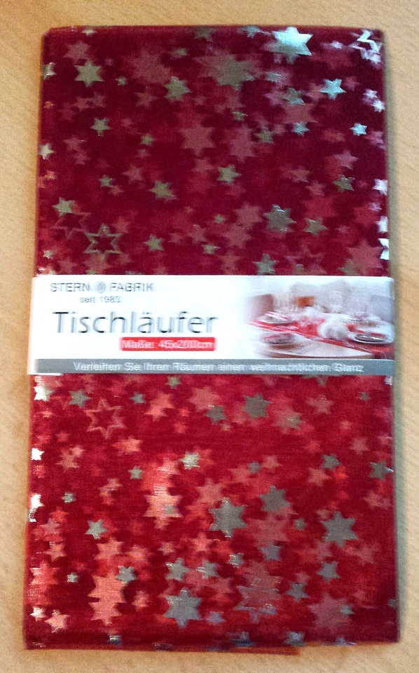 WEIHNACHTEN Tischläufer Tischdecke  45 x 200 cm  rot silber  sehr fein  Neu - Bild 1 von 1