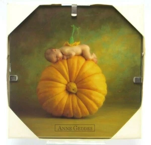 Anne Geddes My Little Pumpkin Baby 5" Cuadro Bajo Cristal Caballete de Otoño Halloween - Imagen 1 de 5