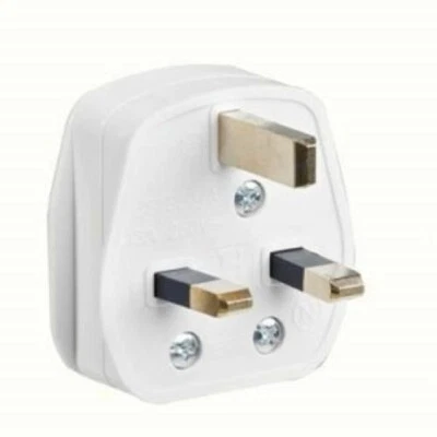 White Mains Plug 13A UK 3 PIN 240V 13AMP Electric Power Socket Adaptor Fused - Image 1 of 4