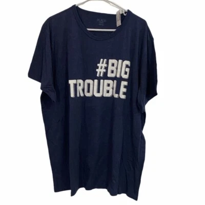 Camiseta manga corta XXL azul #Big Trouble The Children’s Place para hombre nueva con etiquetas Foto 1 de 3