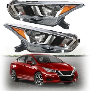 For 2020 2021 Nissan Versa S SV Halogen Type Factory Headlight Chrome Left&Right - Picture 1 of 5