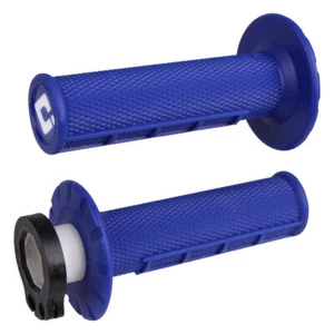 Odi V2 Half Waffle MX Lock-On Grips Blue For YAMAHA YZ250 1996-2022 - Picture 1 of 2