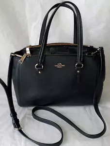 COACH STANTON 26 CARRYALL BLACK LEATHER CROSSBODY TOTE 36881 - Picture 1 of 15