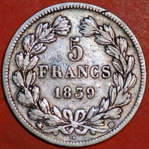 France 5 Francs 1839 Louis Philippe I KM# 749 - Picture 1 of 2
