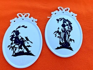 HANDARBEIT Germany White Bisque Porcelain Silhouette Wall Art Edelweiss ❤️sj7m - Picture 1 of 9