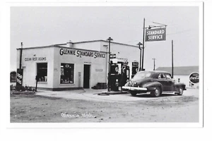 Glennie MI Gas Station Postcard Standard Service Coca Cola Sign RPPC Reprint - Picture 1 of 2
