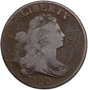 1800 S-201 R-4+ Draped Bust Large Cent Coin 1c - Picture 1 of 2
