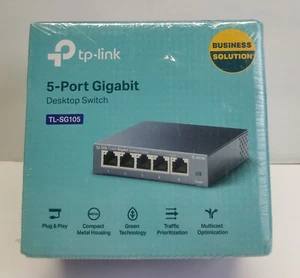 New Sealed TP-LINK TL-SG105 5 Port Gigabit 4 PoE+ Desktop Switch - Picture 1 of 5