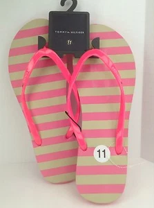 Women's TOMMY HILFIGER Brand Pink STRIPED Sandals - Size 11 - $29 MSRP - 10% - Picture 1 of 6