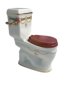 Puppenhaus Viktorianische Rose Porzellan Toilette Reutter Miniatur Badmöbel - Bild 1 von 4