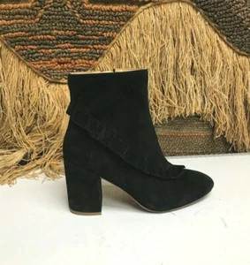 Latigo Kahlia Black Suede Leather ankle womens block heel Boot sz 7 M - Picture 1 of 7