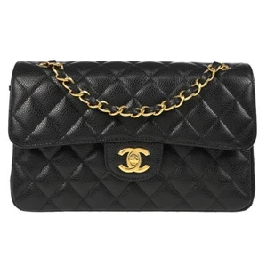 Chanel Black Calfskin Small Classic Double Flap Shoulder Bag 194910 - Picture 1 of 10