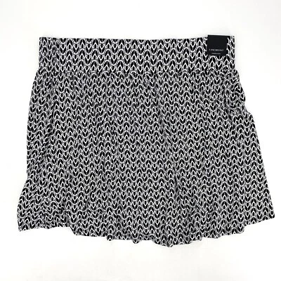 NUEVA Falda Lane Bryant22/24 Cintura Ancha Elástica Negra Blanca Corta Elastizada Acampanada Foto 1 de 4