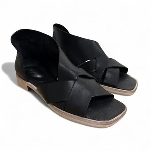 Free People Sun Valley Leather Sandals Open Toe Black Women’s Sz 41 - Picture 1 of 10