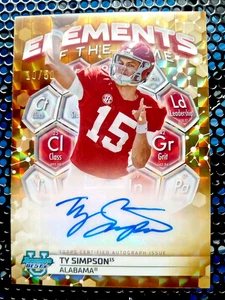 Ty Simpson 2023 Bowman’s Best Elements Gold /50 ETGA-TS AUTOGRAPH - Picture 1 of 5