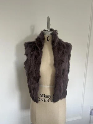 Adrienne Landau - 豪华兔子毛皮背心 - S 码 — 第 1/4 张图片