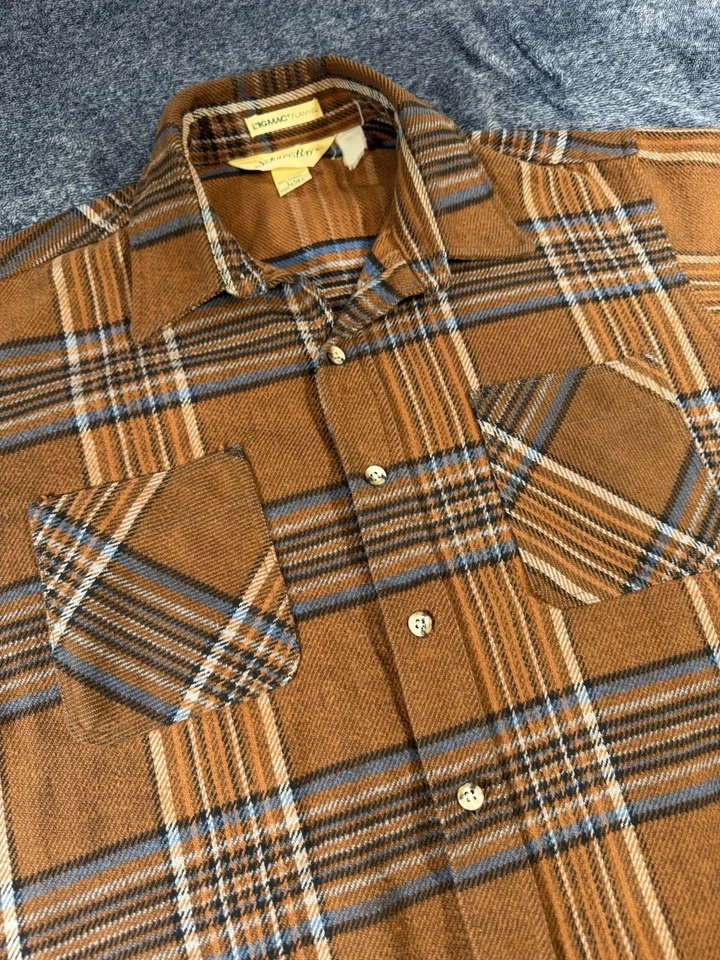 Vintage St John’s Bay Big Mac Men’s Plaid Heavy Flannel Large USA Made Brown - Image 1 of 4